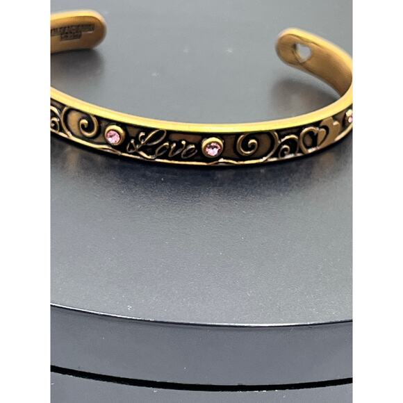 Alex and Ani Because I Love You Love Love Rafaelian Rose Gold Cuff Bracelet - Picture 3 of 10